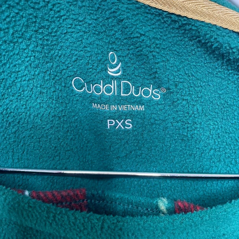 Cuddl Duds‎ PXS Fleece Pajama Set Green Red Plaid Loungewear Sleep Christmas PJ